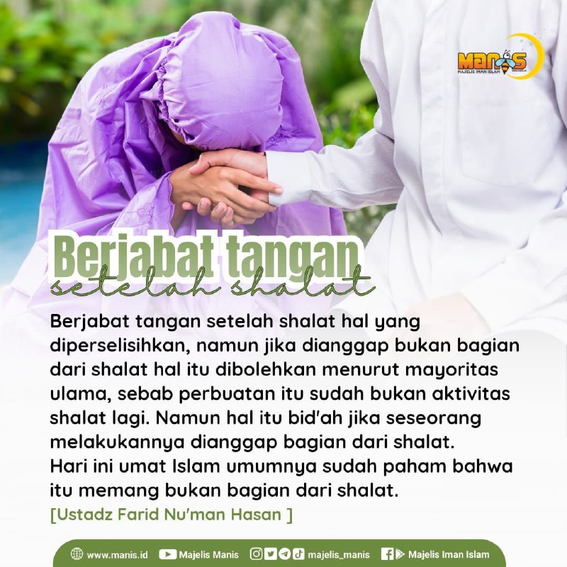 Hukum Jabat Tangan Setelah Shalat