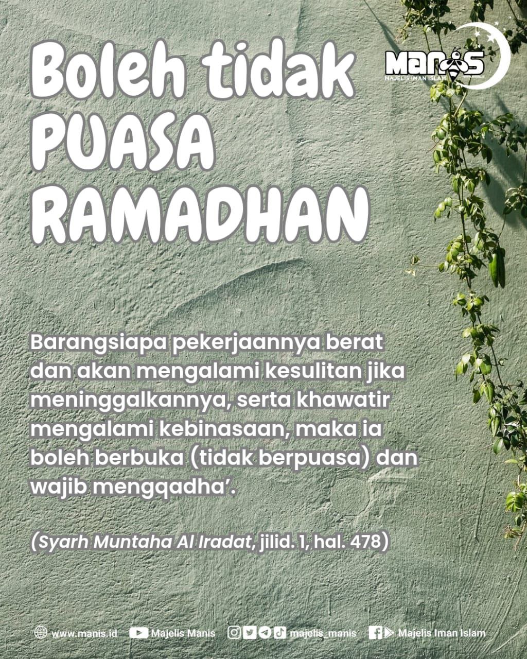 Hukum Tukang Bangunan Tidak Puasa